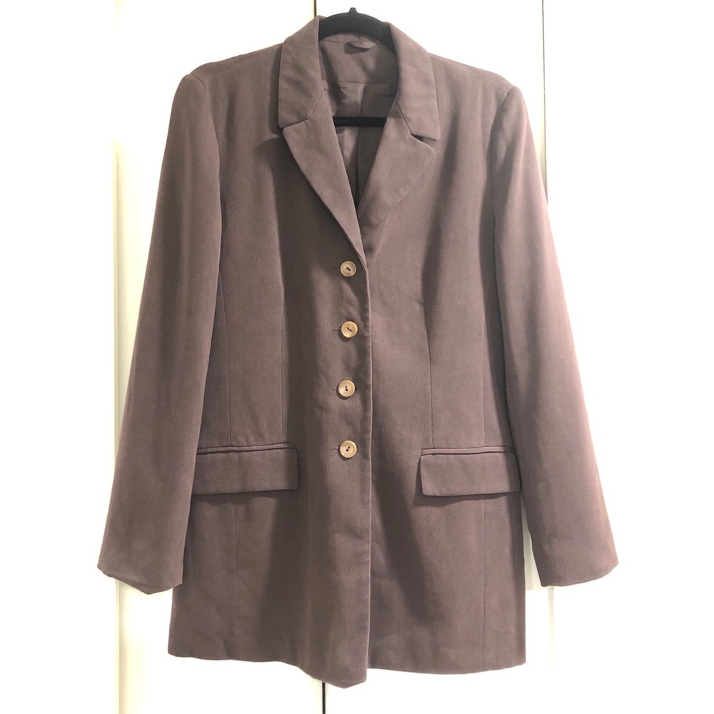 Vintage Purple Corduroy Tailored long Blazer